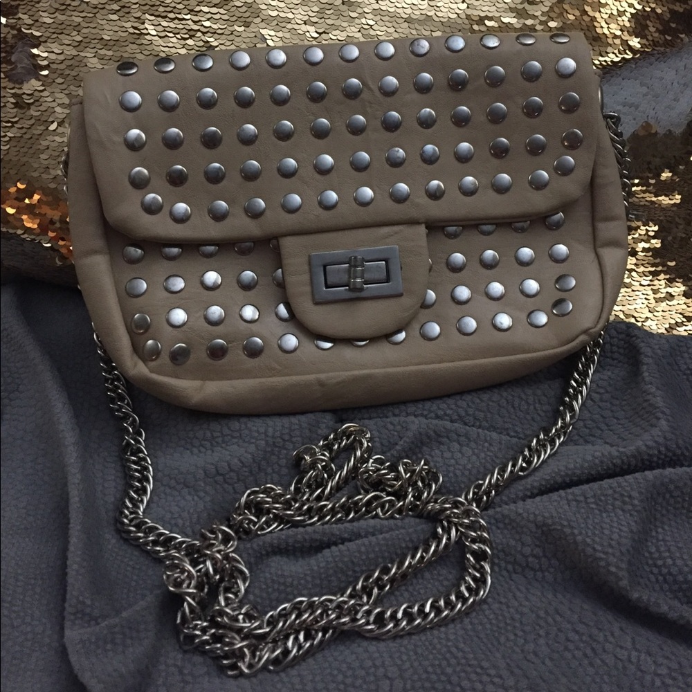 STREET LEVEL Studded Nude Chainlink Crossbody
